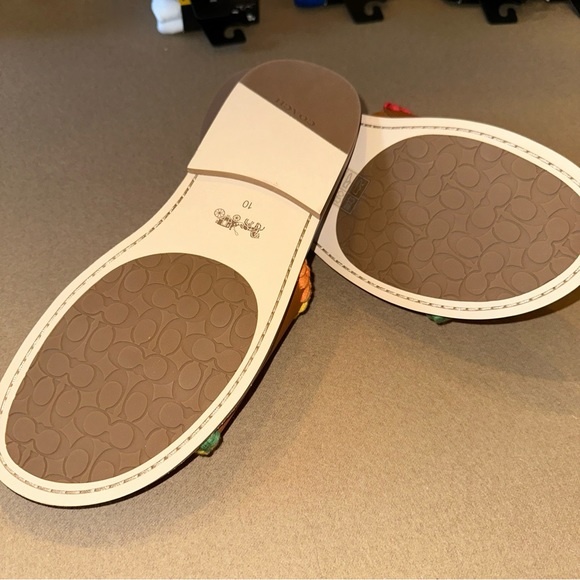 COACH Pride Leather Crochet-Trimmed Slides - Picture 4 of 7